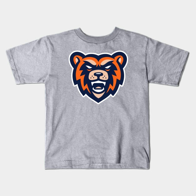 Retro Roar: Angry Bear Sports Mascot T-shirt for Die-Hard Sports Fans Kids T-Shirt by CC0hort